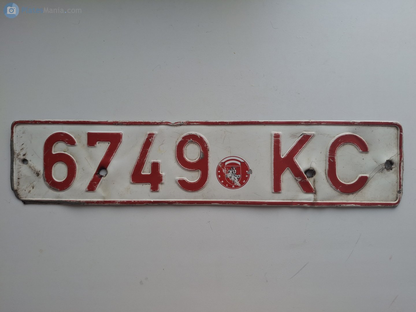 6749 KC, License plate without vehicle 