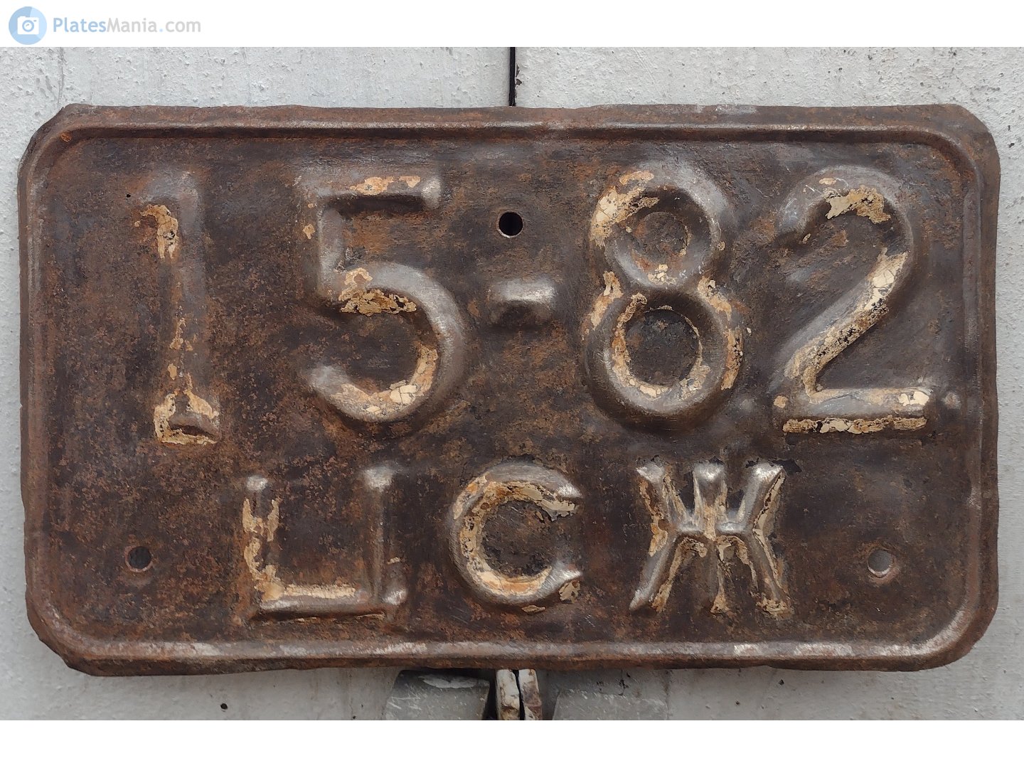 1582 ЦСЖ, License plate without vehicle 
