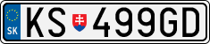 License plate of Slovakia, Cars