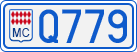 License plate of Monaco, Cars