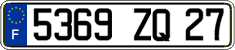 French license plate, FNI