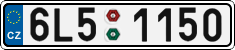 License plate of the Czech Republic, Cars (2001)