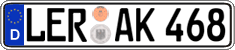 German license plate, Regular plates