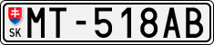 License plate of Slovakia, Cars