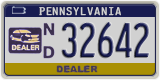 Pennsylvania, Dealer (N/D 12345 | P/R 12345)