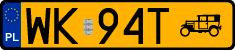 License plates of Poland, Oldtimers