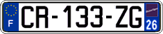 French license plate, SIV (ordinary)