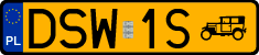 License plates of Poland, Oldtimers
