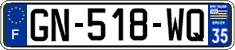 French license plate, SIV (ordinary)