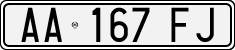 License plate of Italy, Cars (1994 year series)
