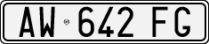 License plate of Italy, Cars (1994 year series)
