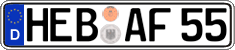 German license plate, Regular plates