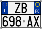 License plate of Italy, Cars (1994 year series)