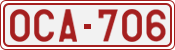 License plate of Belgium, 1951 year system