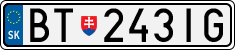 License plate of Slovakia, Cars