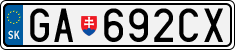 License plate of Slovakia, Cars