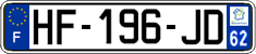 French license plate, SIV (ordinary)