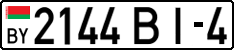 License plate Belarus, Cars (2004)