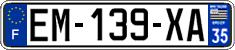 French license plate, SIV (ordinary)
