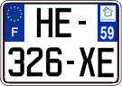 French license plate, SIV (ordinary)