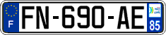 French license plate, SIV (ordinary)