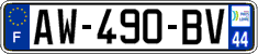 French license plate, SIV (ordinary)