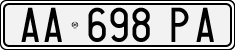 License plate of Italy, Cars (1994 year series)