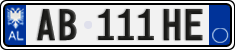 License plate of Albania, Cars (2011)