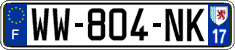 French license plate, SIV (temporary)