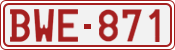License plate of Belgium, 1951 year system