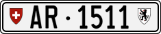 License plate of Switzerland, Cars