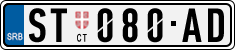 License plate of Serbia, Cars