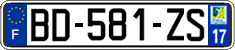 French license plate, SIV (ordinary)