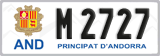License plate of Andorra, Cars (A 1234)