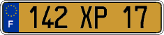 French license plate, FNI