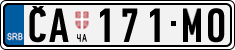 License plate of Serbia, Cars