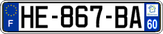 French license plate, SIV (ordinary)