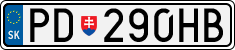 License plate of Slovakia, Cars