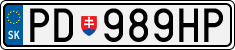License plate of Slovakia, Cars