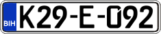 License plate of Bosnia and Herzegovina, Regular plates