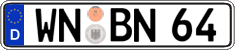 German license plate, Regular plates