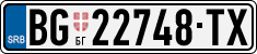 License plate of Serbia, Cars