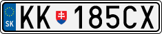 License plate of Slovakia, Cars
