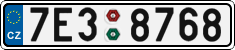 License plate of the Czech Republic, Cars (2001)