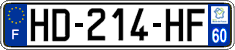 French license plate, SIV (ordinary)