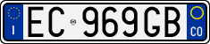 License plate of Italy, Cars (1994 year series)