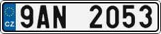 License plate of the Czech Republic, Cars (2001)