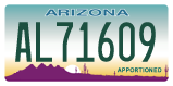 Arizona, Apportioned (AB-12345/AB12345)
