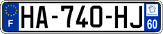 French license plate, SIV (ordinary)