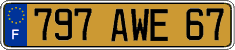 French license plate, FNI